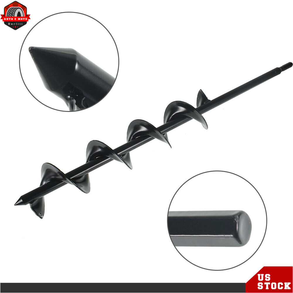 Auger Drill Bit 3" × 24" Garden Plant Flower Bulb Rapid Planter Spiral