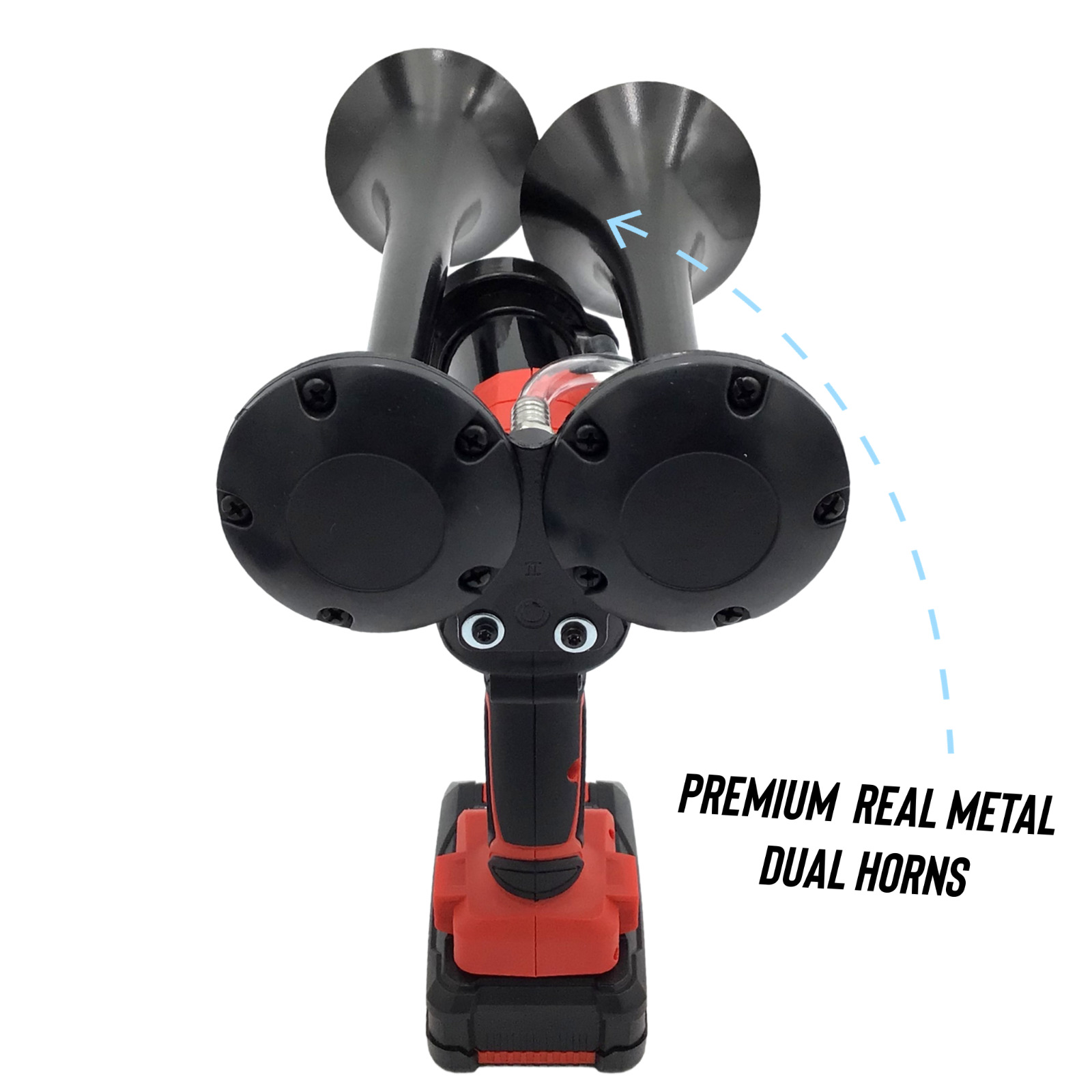 Einhell 18V Drill Train Horn Dual  Black Air Trumpets INCLUDES Battery +Charger