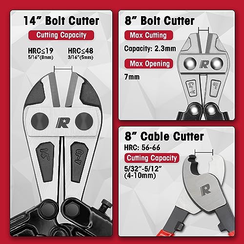 3-Piece Bolt Cutter Pliers Set with Carrying Bag