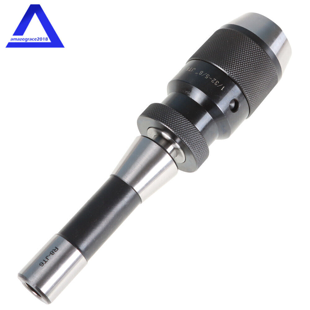 Drill Chuck 1/32"- 5/8" JT6 Keyless Self Tighten Heavy Duty W/R8 Shank Adapter