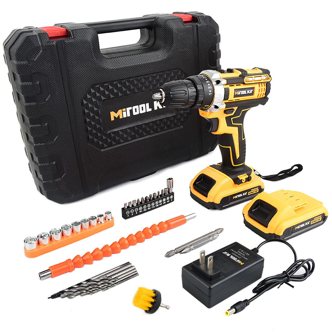 20V Cordless Drill Li-Ion 2 speed Electric battery&charger driver with bits set