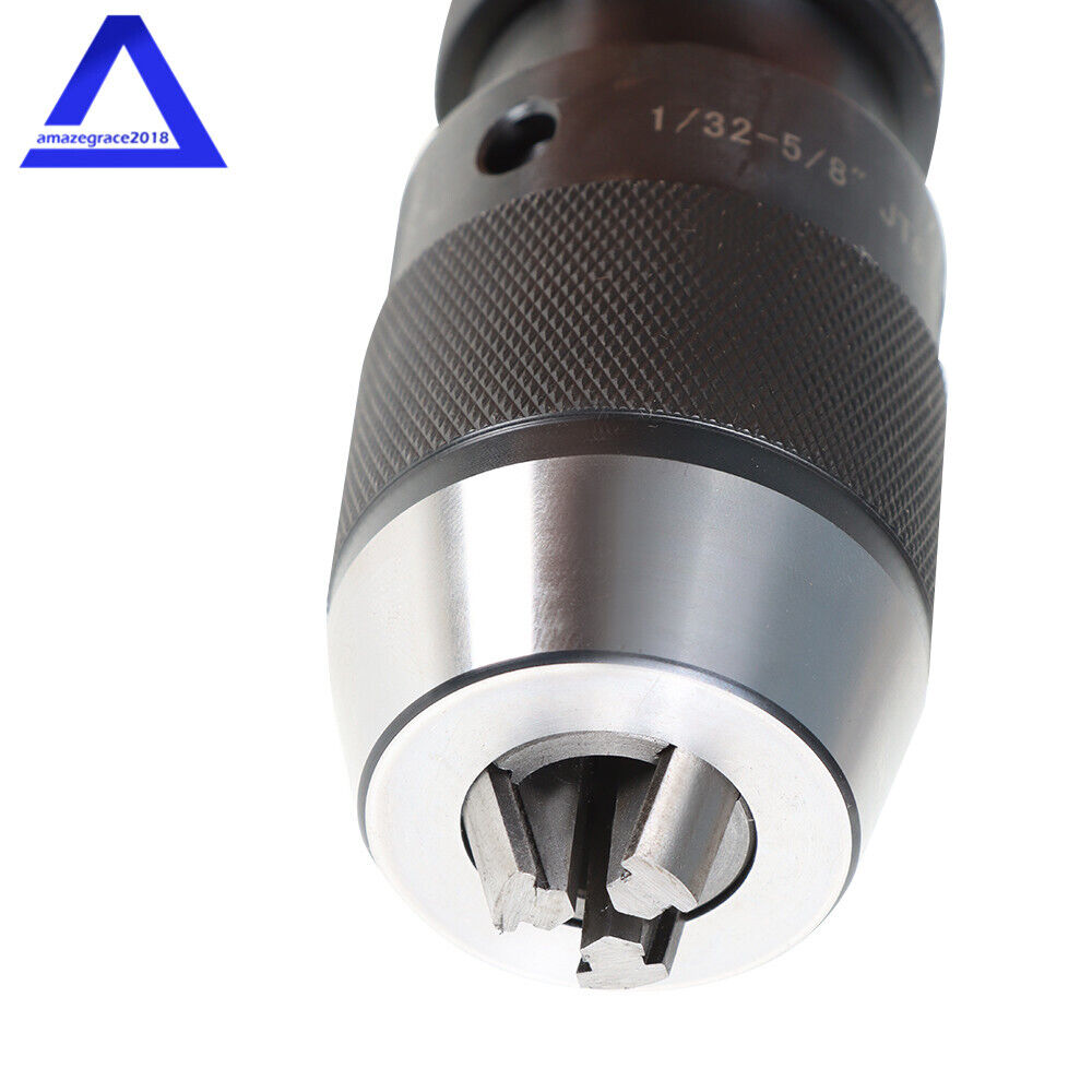 Drill Chuck 1/32"- 5/8" JT6 Keyless Self Tighten Heavy Duty W/R8 Shank Adapter