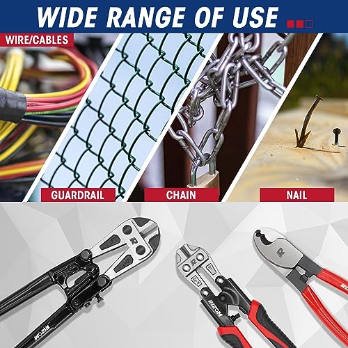 3-Piece Bolt Cutter Pliers Set with Carrying Bag