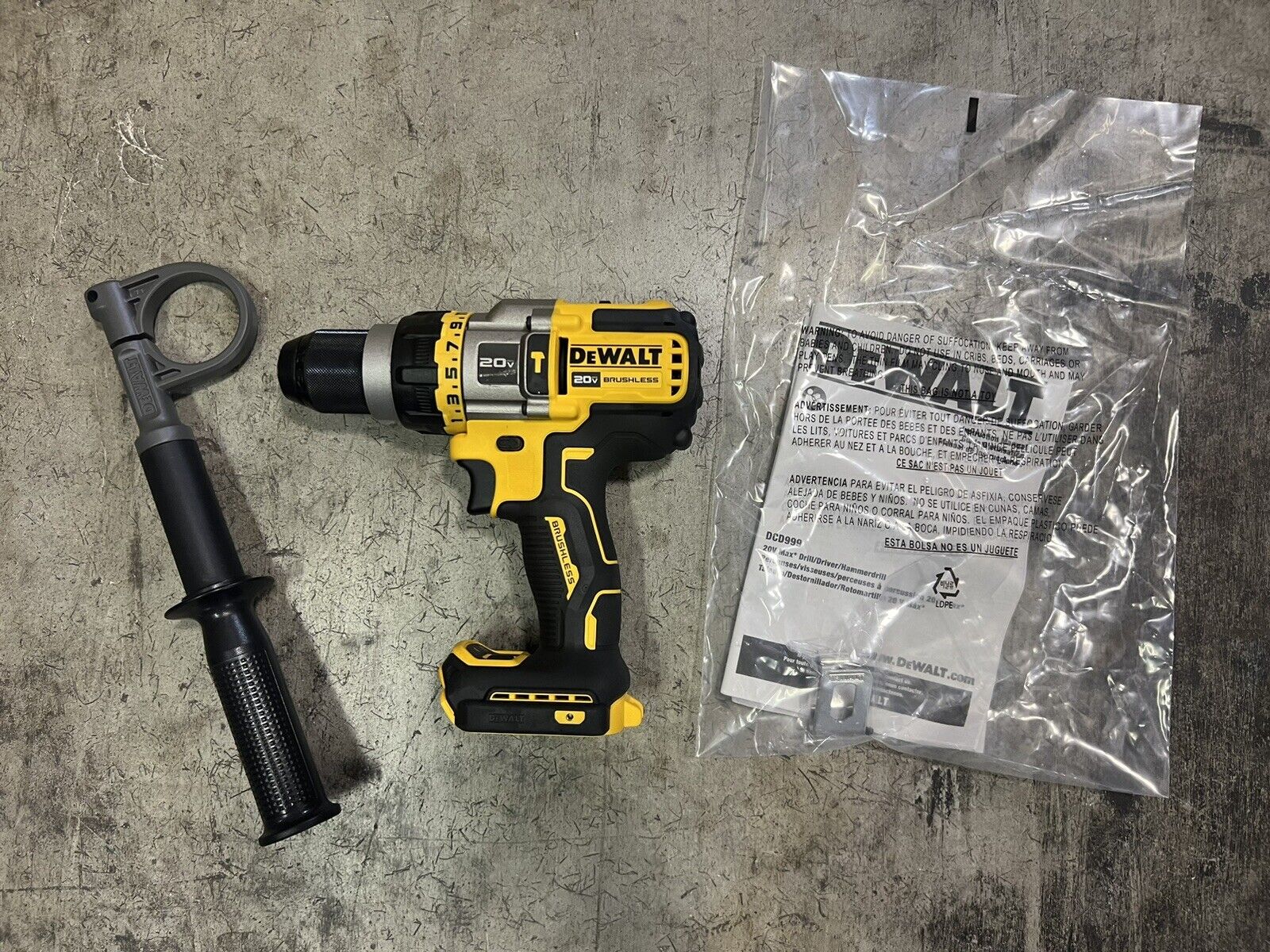 New Dewalt DCD999 20V Max XR 1/2" Flexvolt Advantage Brushless Hammer Drill