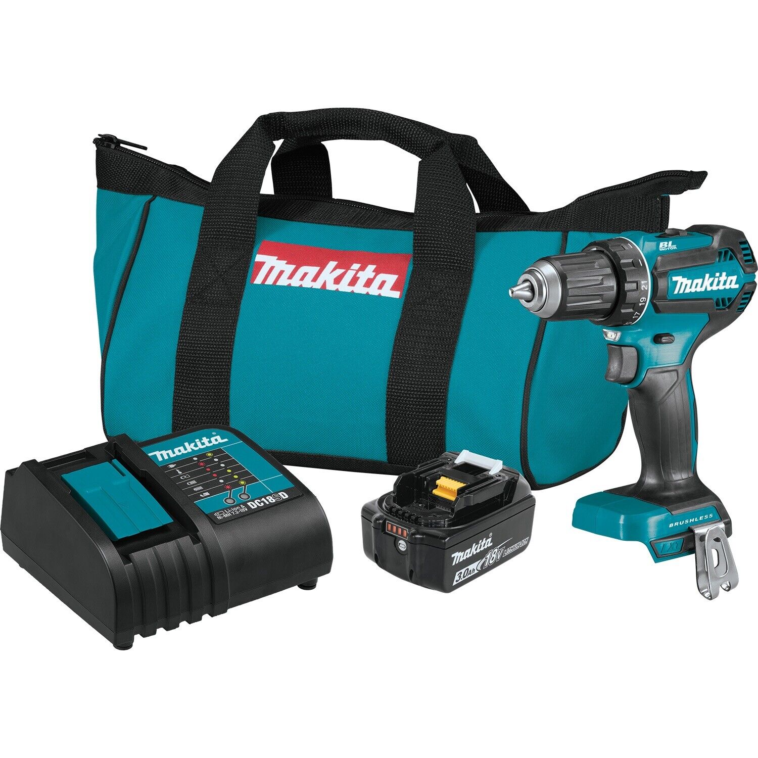 Makita XFD131 18V LXT® Lithium‑Ion Brushless Cordless 1/2" Driver‑Drill Kit