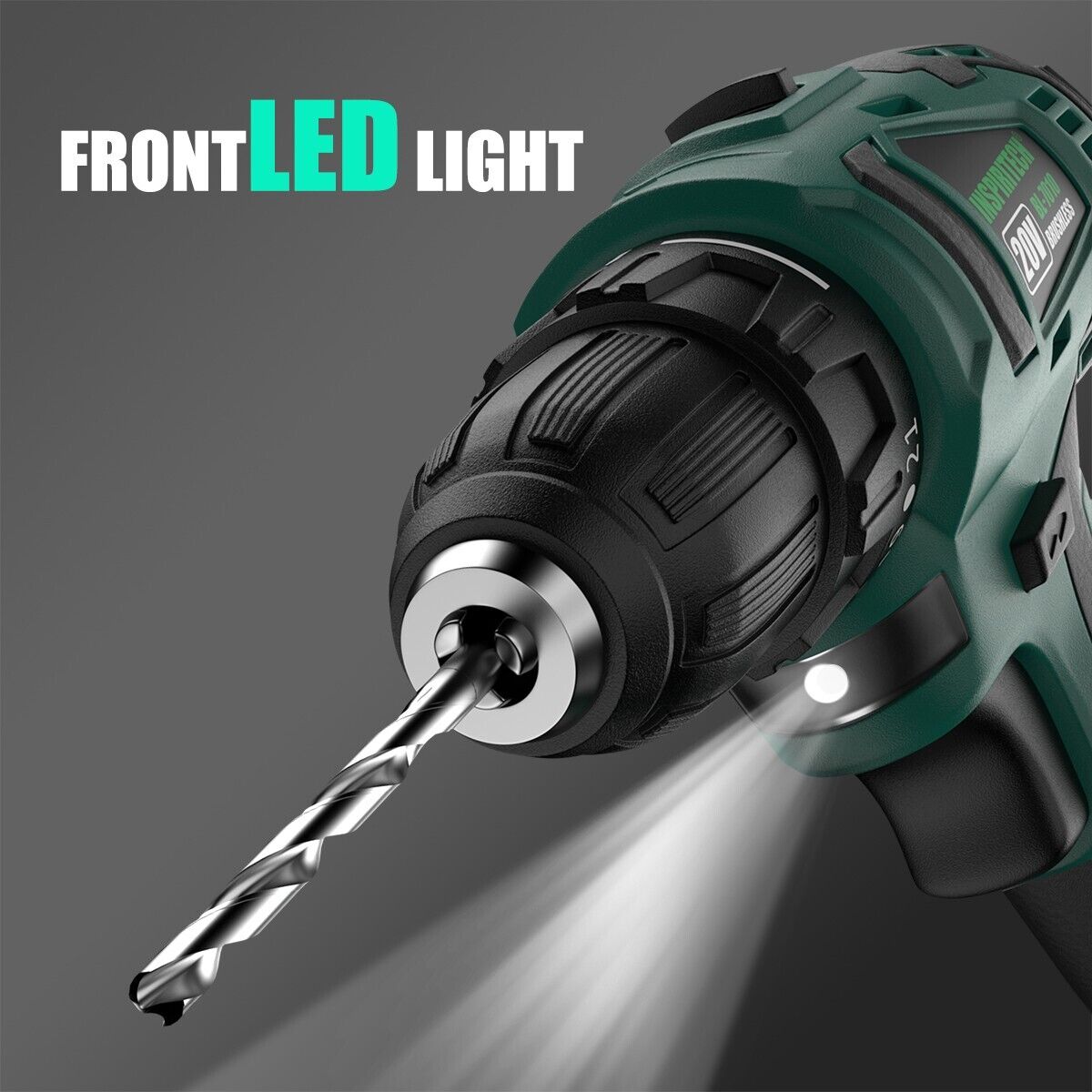20V Cordless Drill Brushless Power Drill Set with 2 Batteries Eletric Drill