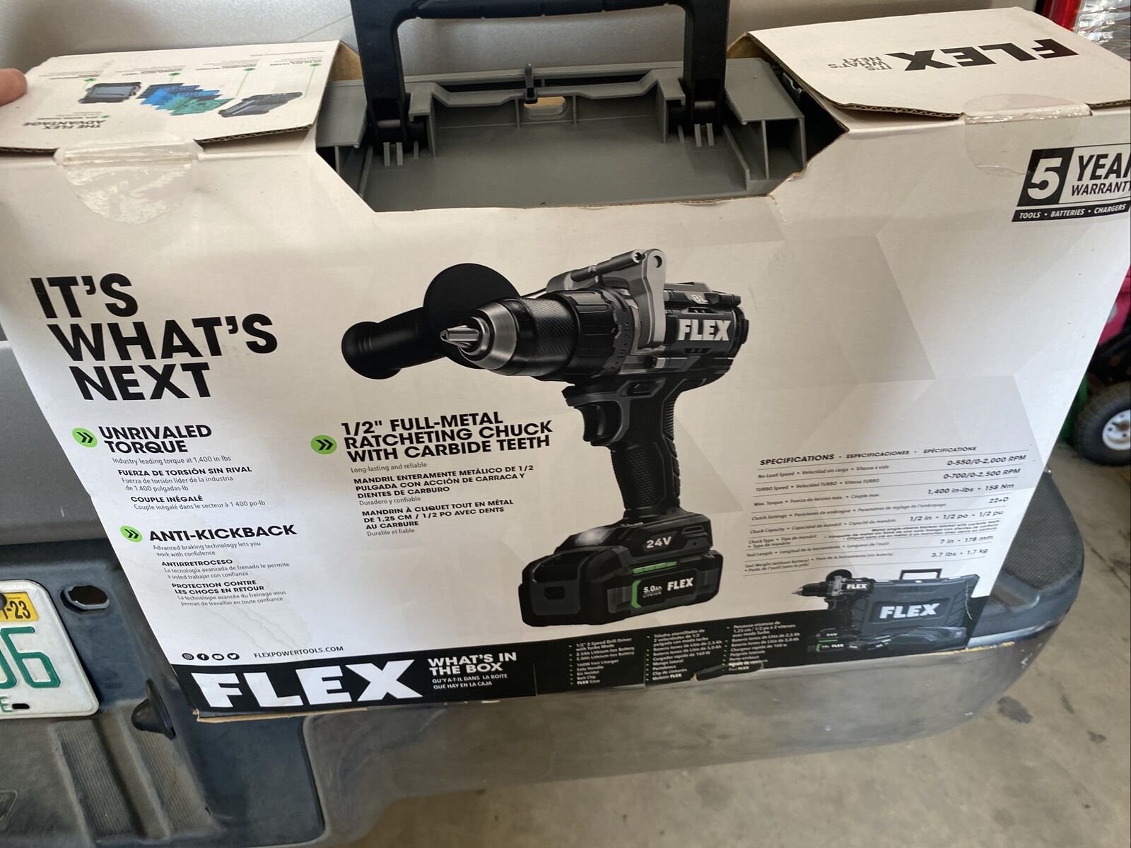 Flex FX1171T-2B 24V Brushless 1/2" Drill Driver w/ Turbo Mode Kit ~NEW~