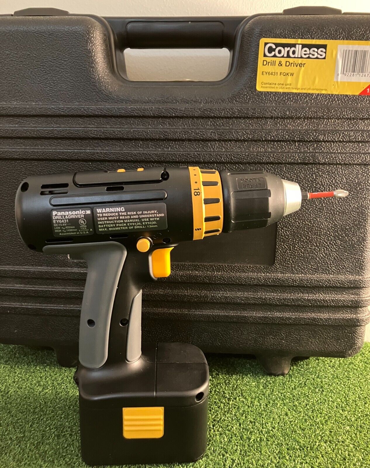Panasonic Cordless Power Drill+Driver Set EY6431 GQKW *15.6V*w/(2)3Ah Batteries*