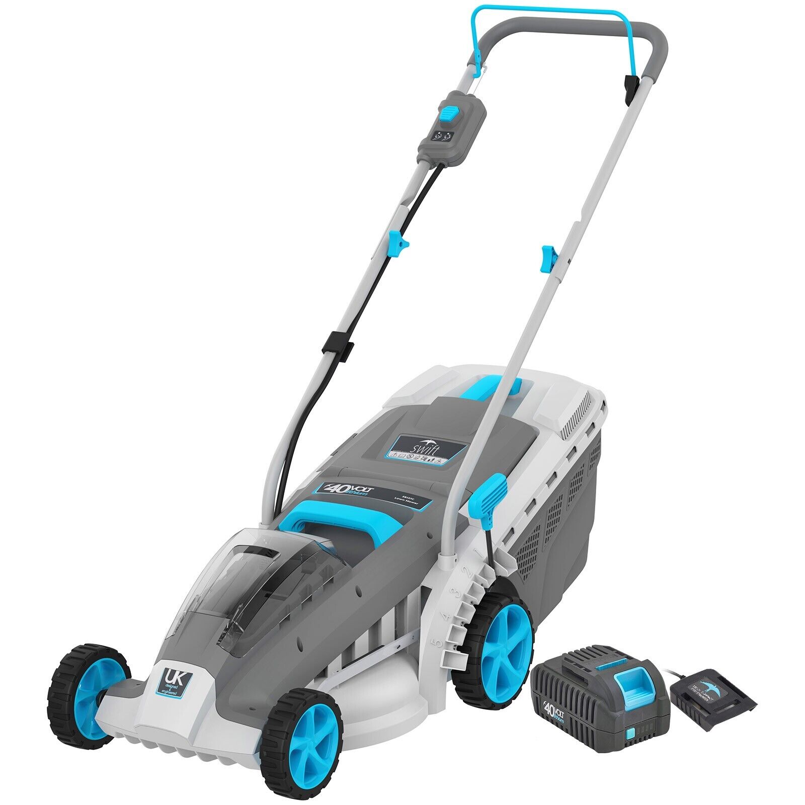 Cordless Lawn Mower 18 Inch Lightweight Lawn Mower 40V Lithium-ion Lawnmower Kit