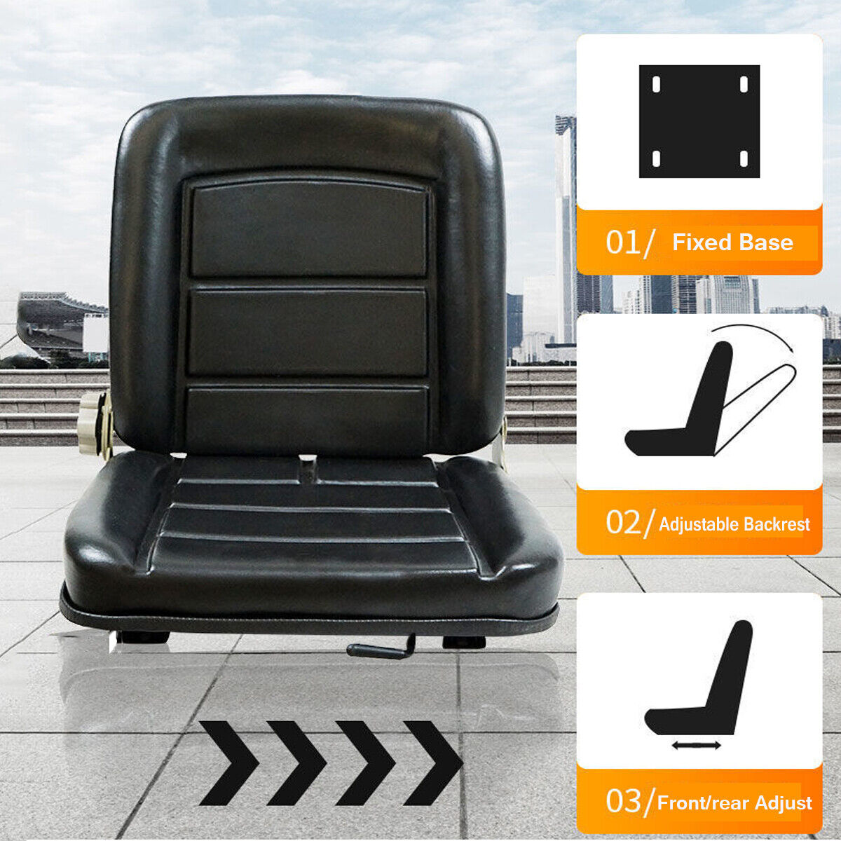 Lawn Mower Tractor Seat Universal Forklift Mower Seat Black