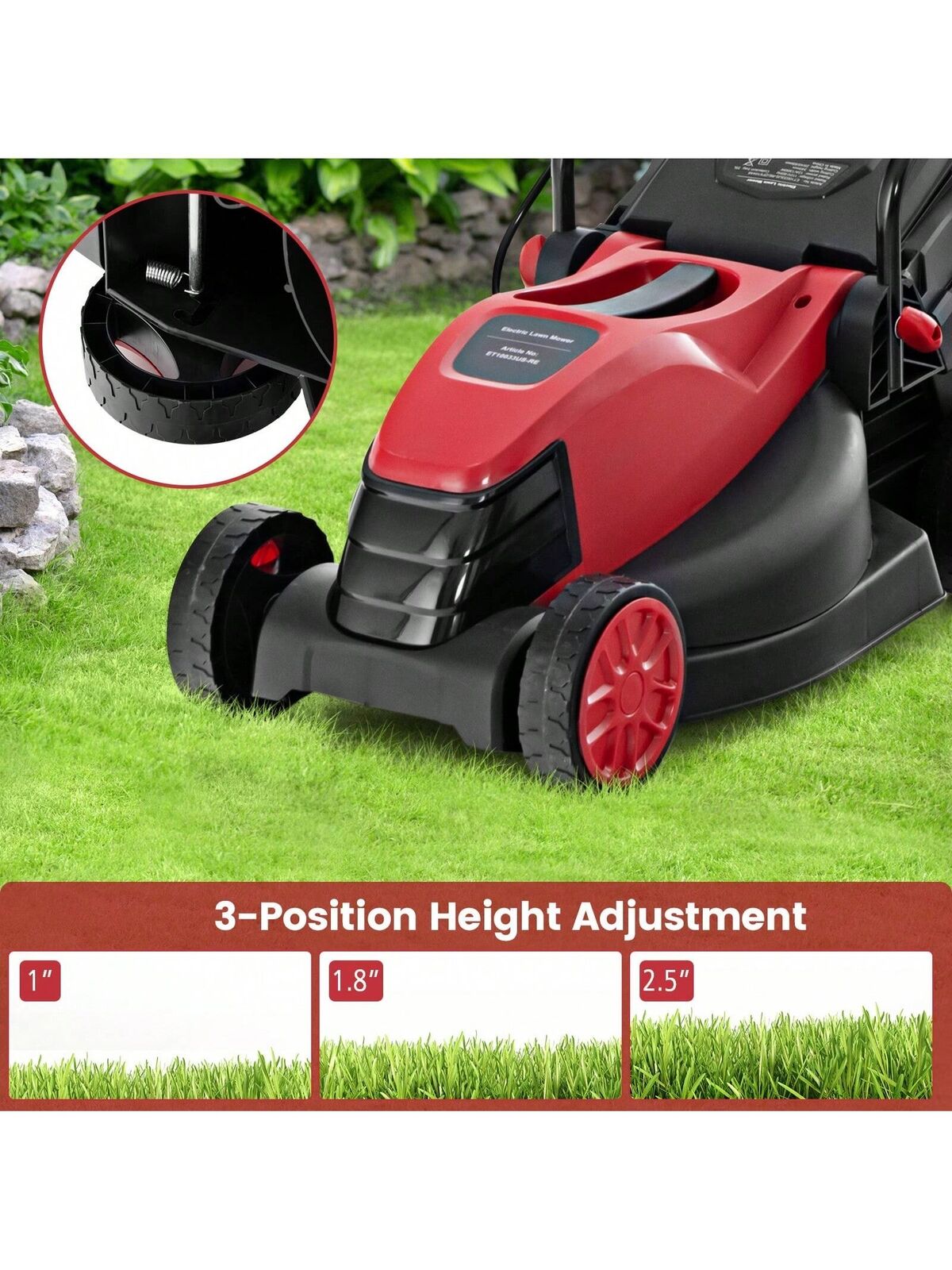 Electric Corded Lawn Mower 10/12-AMP 13/14-Inch Walk-Behind Lawnmower  + Box