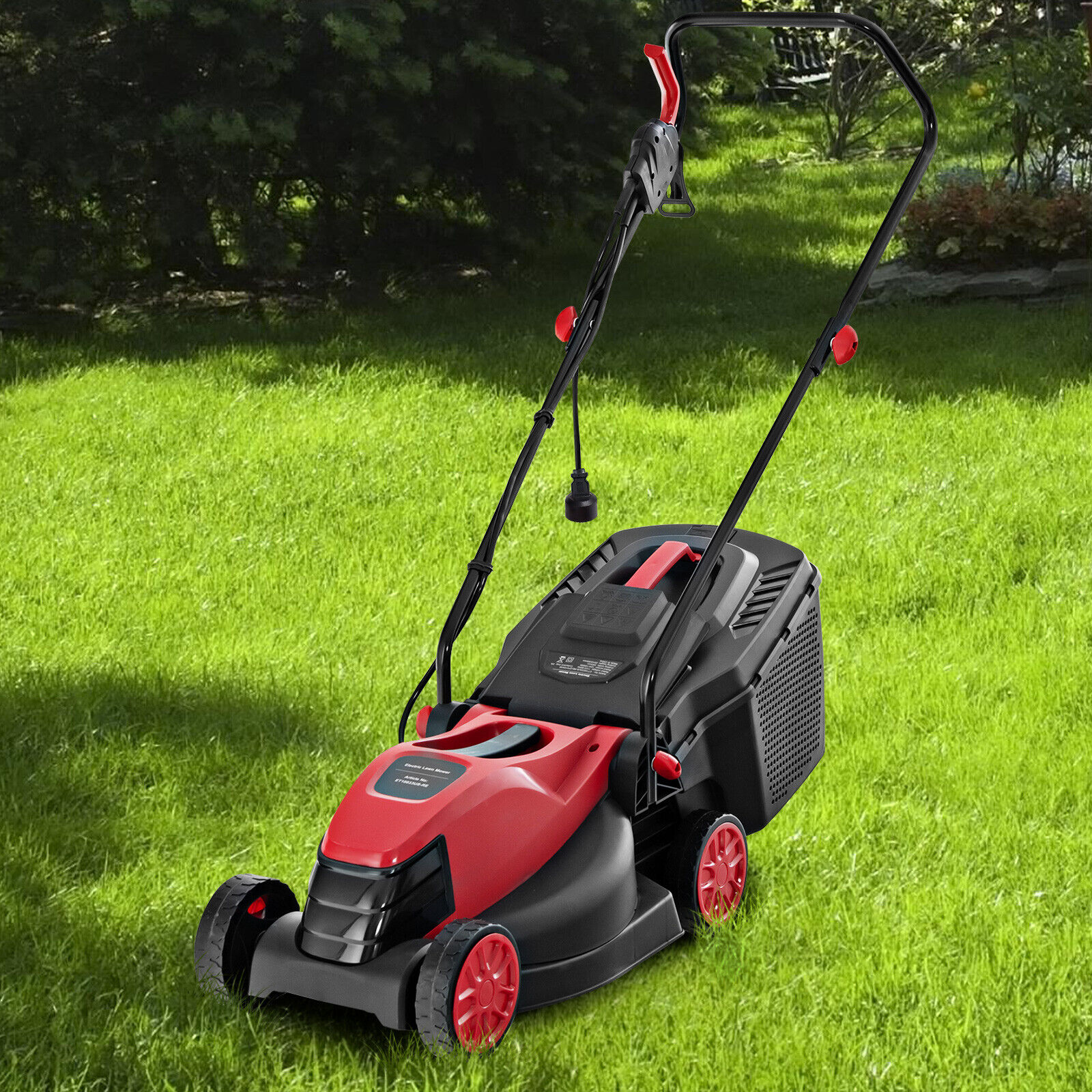 Electric Corded Lawn Mower 10-AMP 13-Inch Walk-Behind Lawnmower w/Collection Box