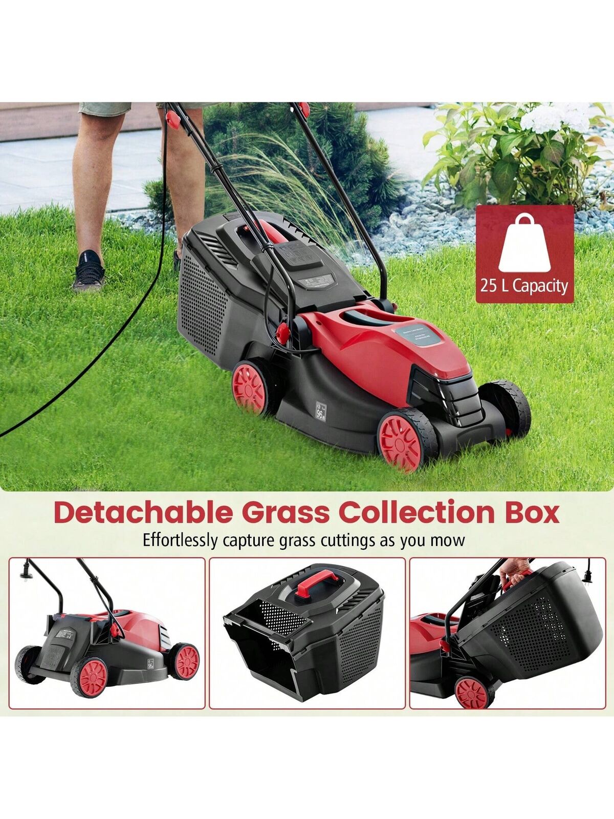 Electric Corded Lawn Mower 10/12-AMP 13/14-Inch Walk-Behind Lawnmower  + Box
