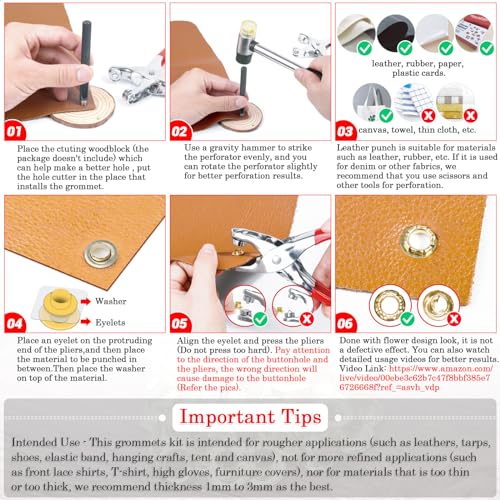 803Pcs Grommet Eyelet Pliers Kit with Metal Eyelets