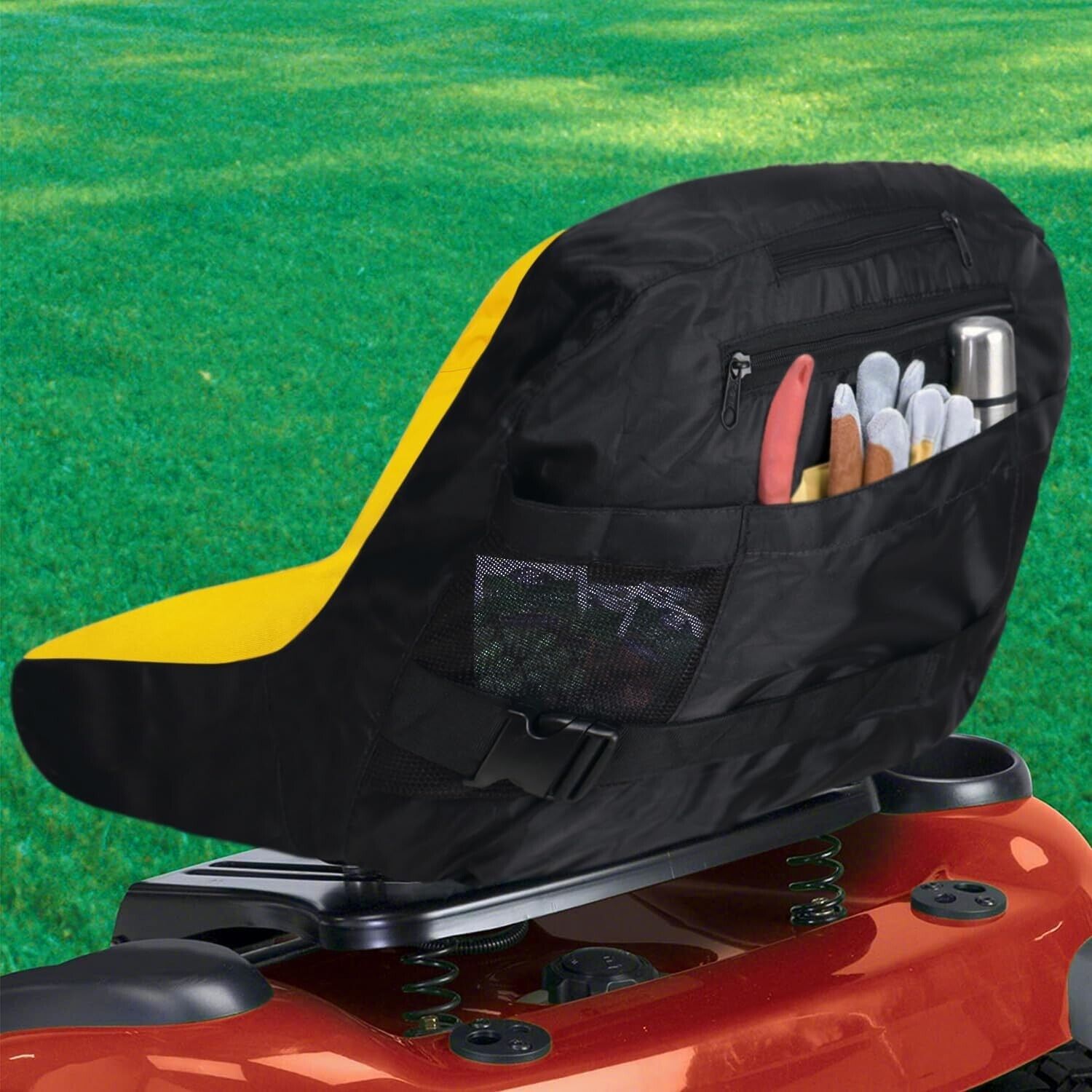 18" YELLOW Lawn Mower Seat Cover fr John Deere/Craftsman/CubCadet/Kubota LP92334