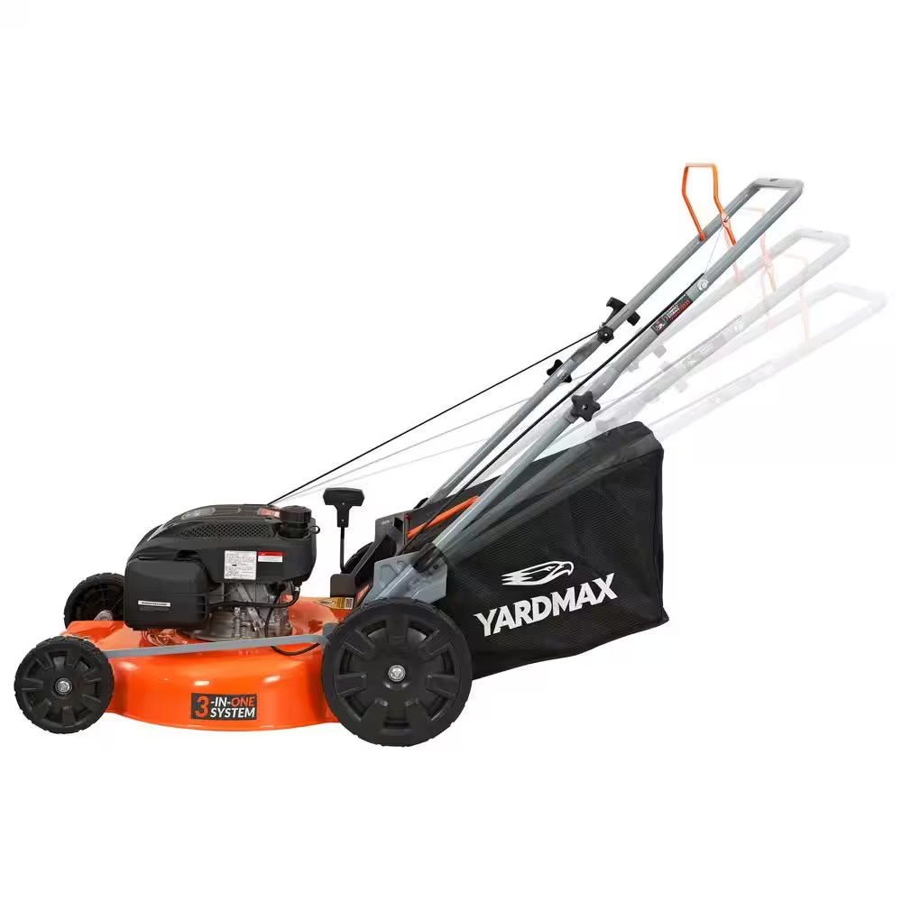 21 In. 170Cc 3-In-1 Gas Walk behind Push Lawn Mower with High Rear Wheels