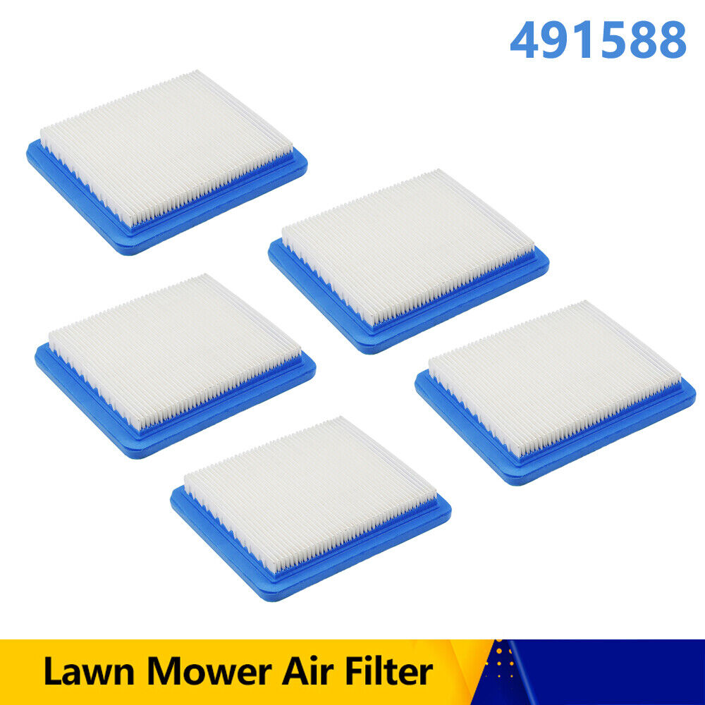 5Pcs Air Filter Lawn Mower Filters For Briggs&Stratton 491588 491588s 399959 H/P