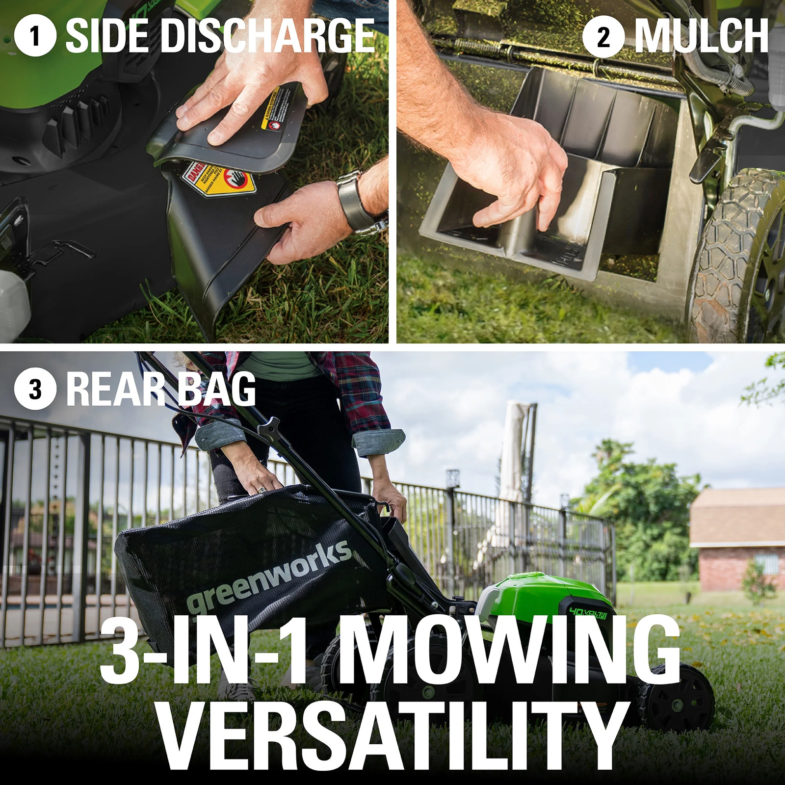 Greenworks Electric Lawn Push Mower 40V 20" with 4.0 Ah Battery & Quick Charger