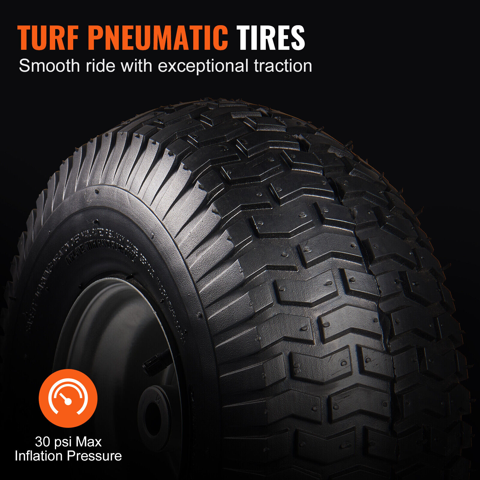 VEVOR Lawn Mower Tires 15x6-6" Lawn Tractor Tires 2-Pack Turf Pneumatic Tires