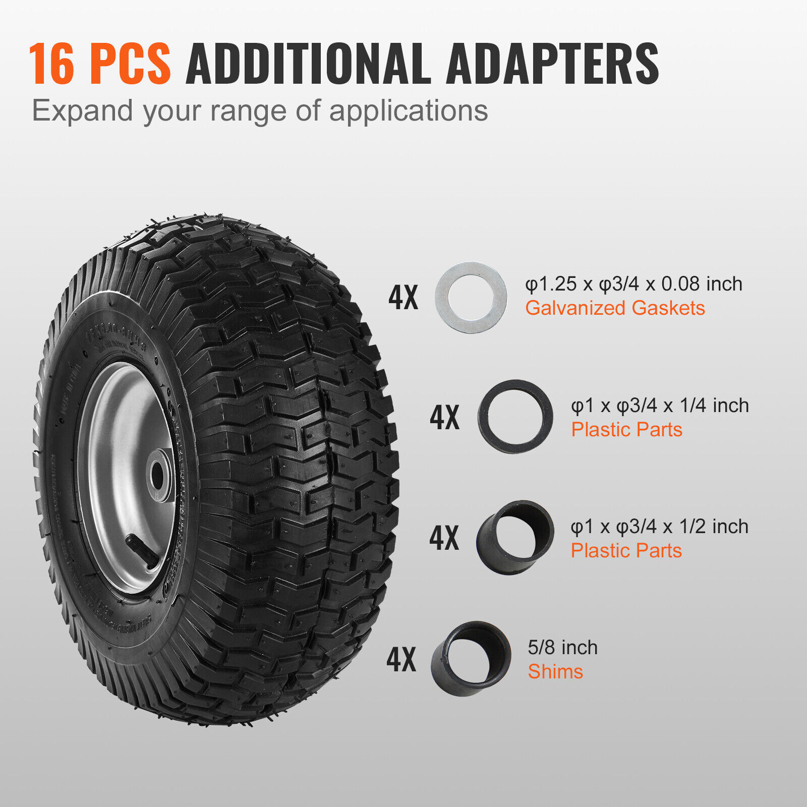 VEVOR Lawn Mower Tires 15x6-6" Lawn Tractor Tires 2-Pack Turf Pneumatic Tires