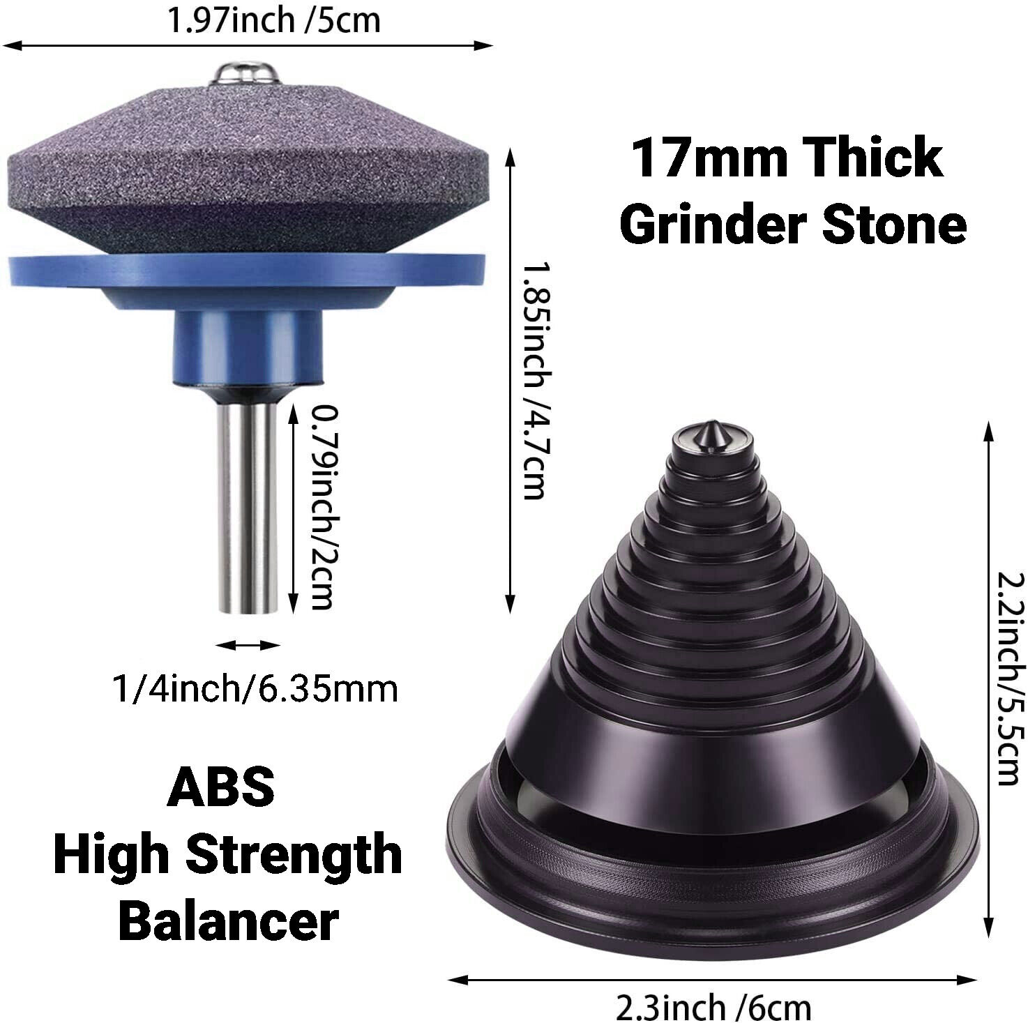 5PCS Lawn Mower Blade Sharpener Balancer Kit for Drill Grinder Stone Garden Tool