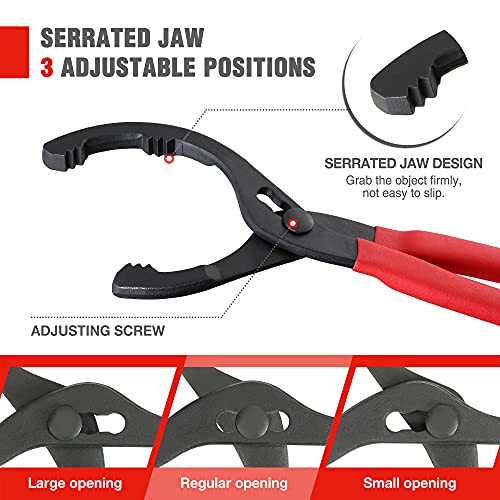WORKPRO 12" Adjustable Oil Filter Pliers & Wrench
