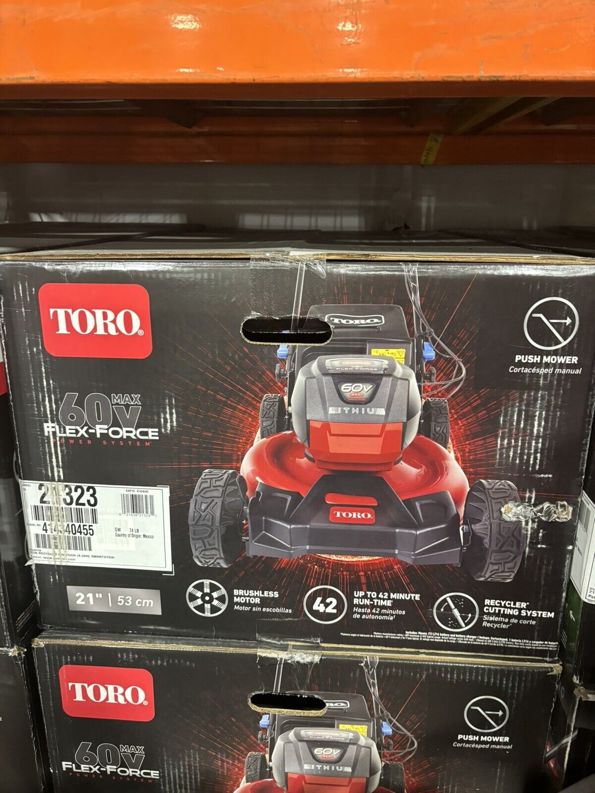 NEW Toro Recycler 21 Inch Deck 60 V Max Push Lawn Mower W/Battery Charger 21323