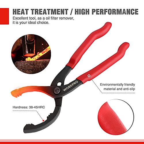 WORKPRO 12" Adjustable Oil Filter Pliers & Wrench