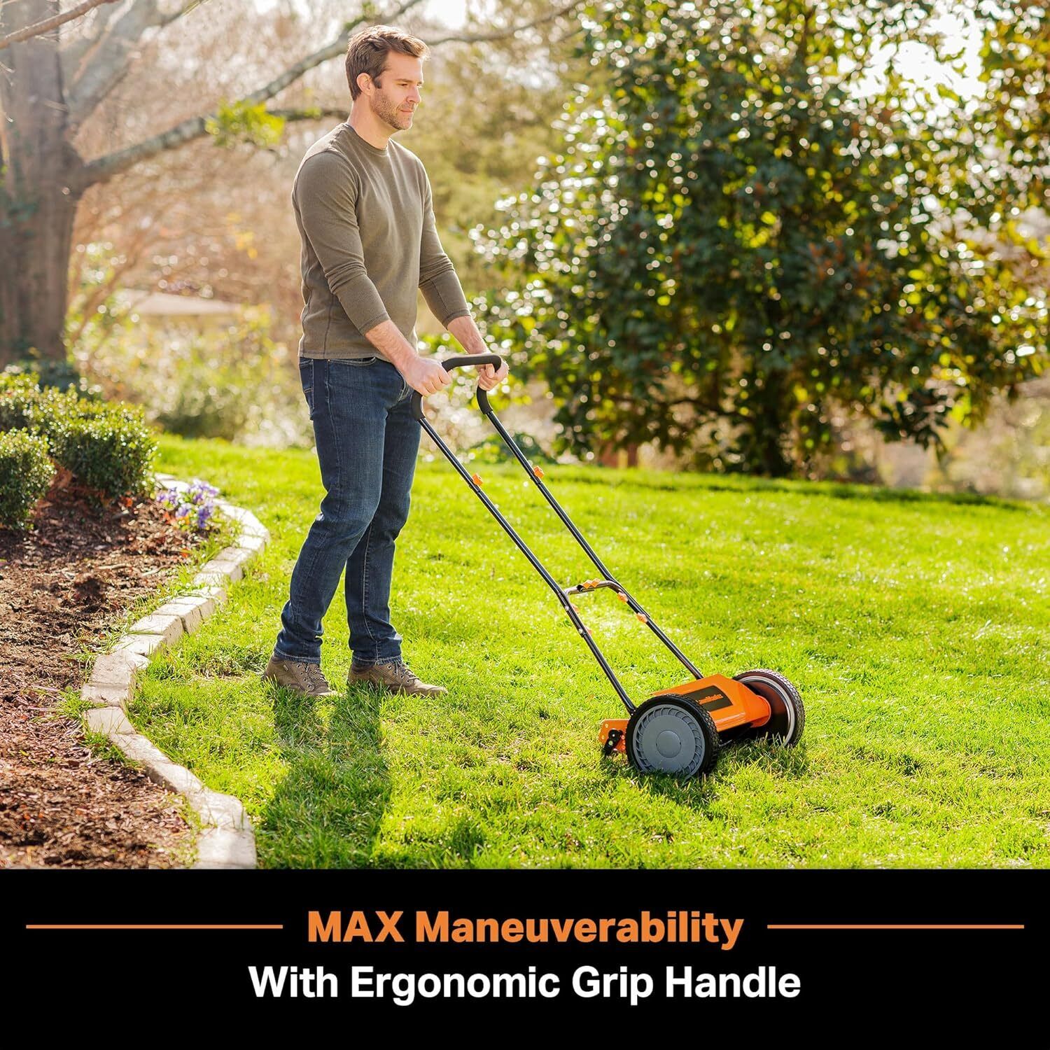Push Reel Lawn Mower 16-Inch 5-Blade