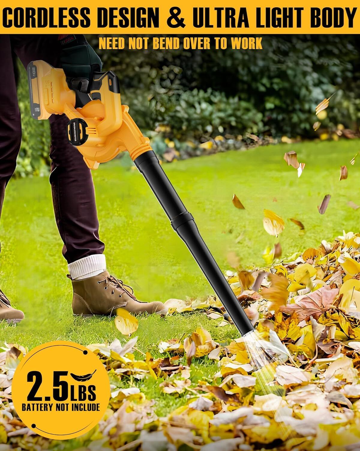 Cordless Leaf Blower for Dewalt 20V  Battery Handheld Electric Power Leaf