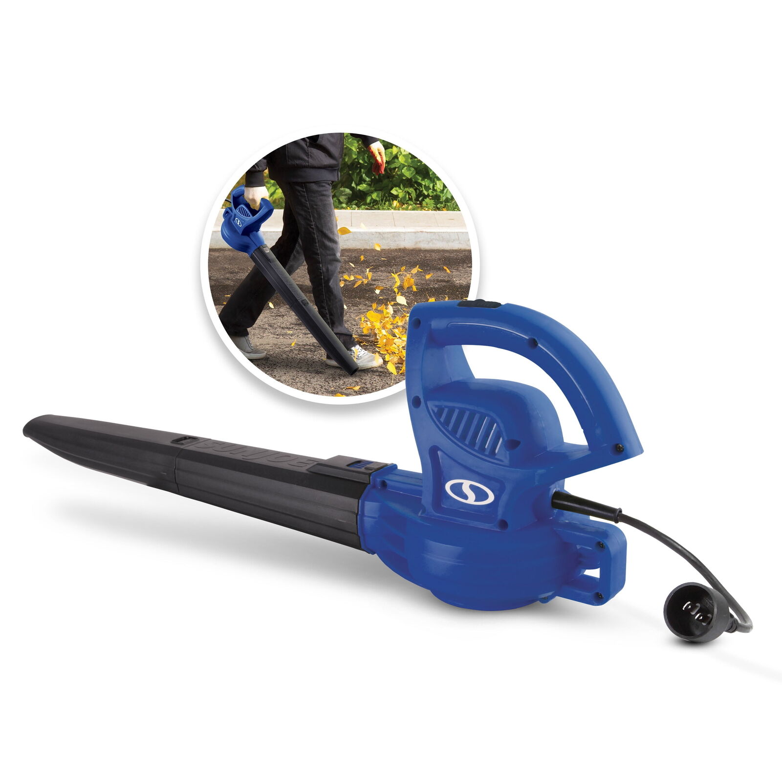 Electric Leaf Blower, 6-Amp, 155-mph, 260-CFM - Blue