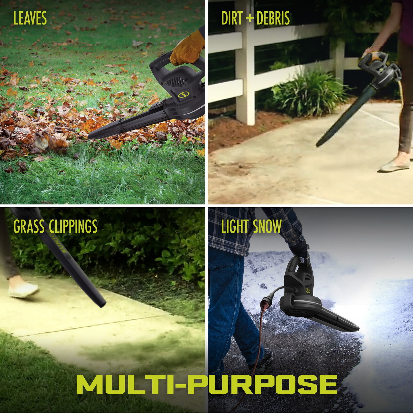 Electric Leaf Blower, 6-Amp, 155-mph, 260-CFM - Blue