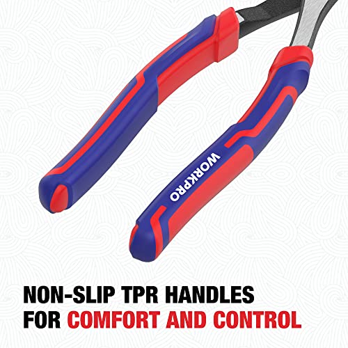 WORKPRO 8" High Leverage Diagonal Pliers, Heavy Duty