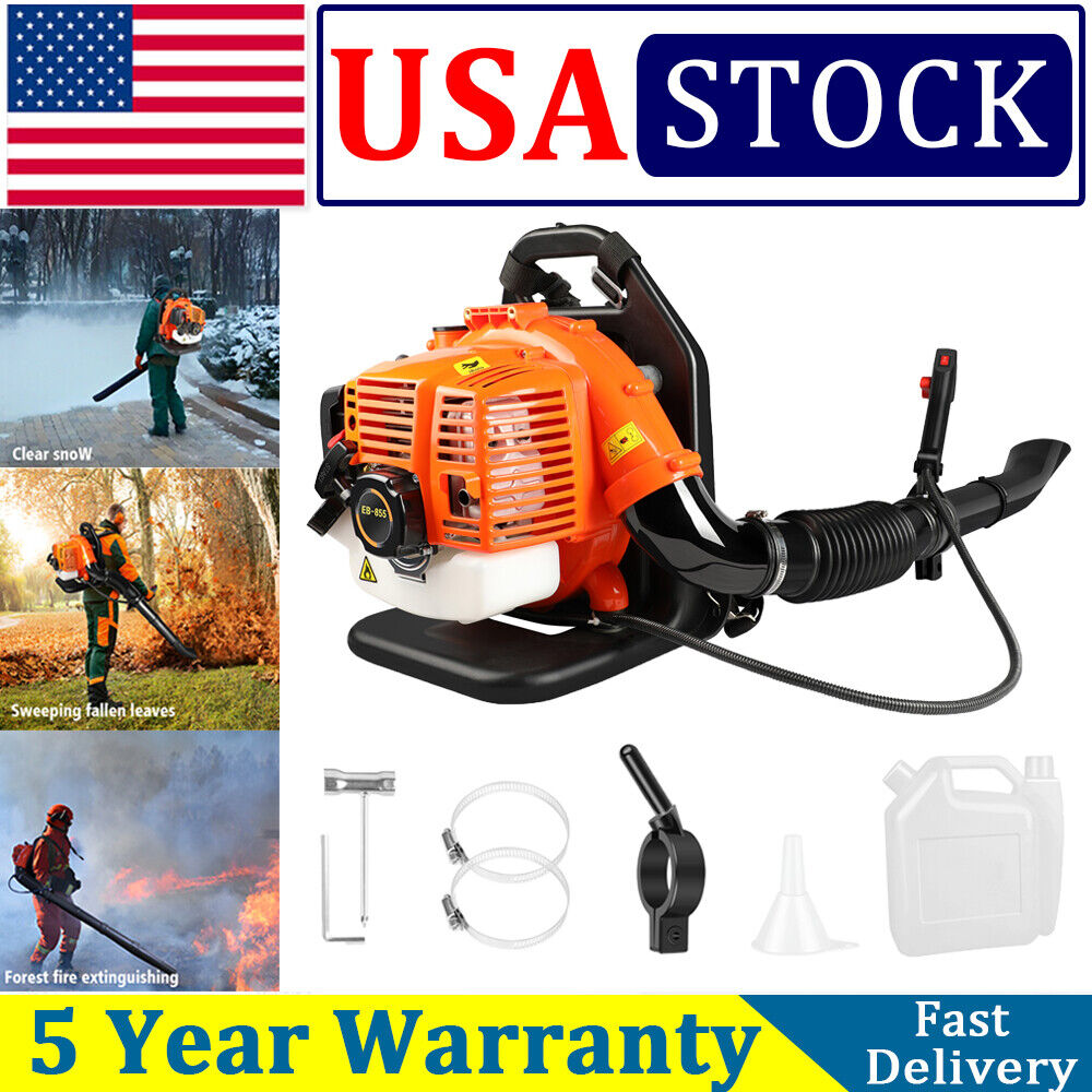 Backpack Leaf Blower Gas Powered Snow Blower 665CFM 43CC 2-Stroke 280MPH 3HP