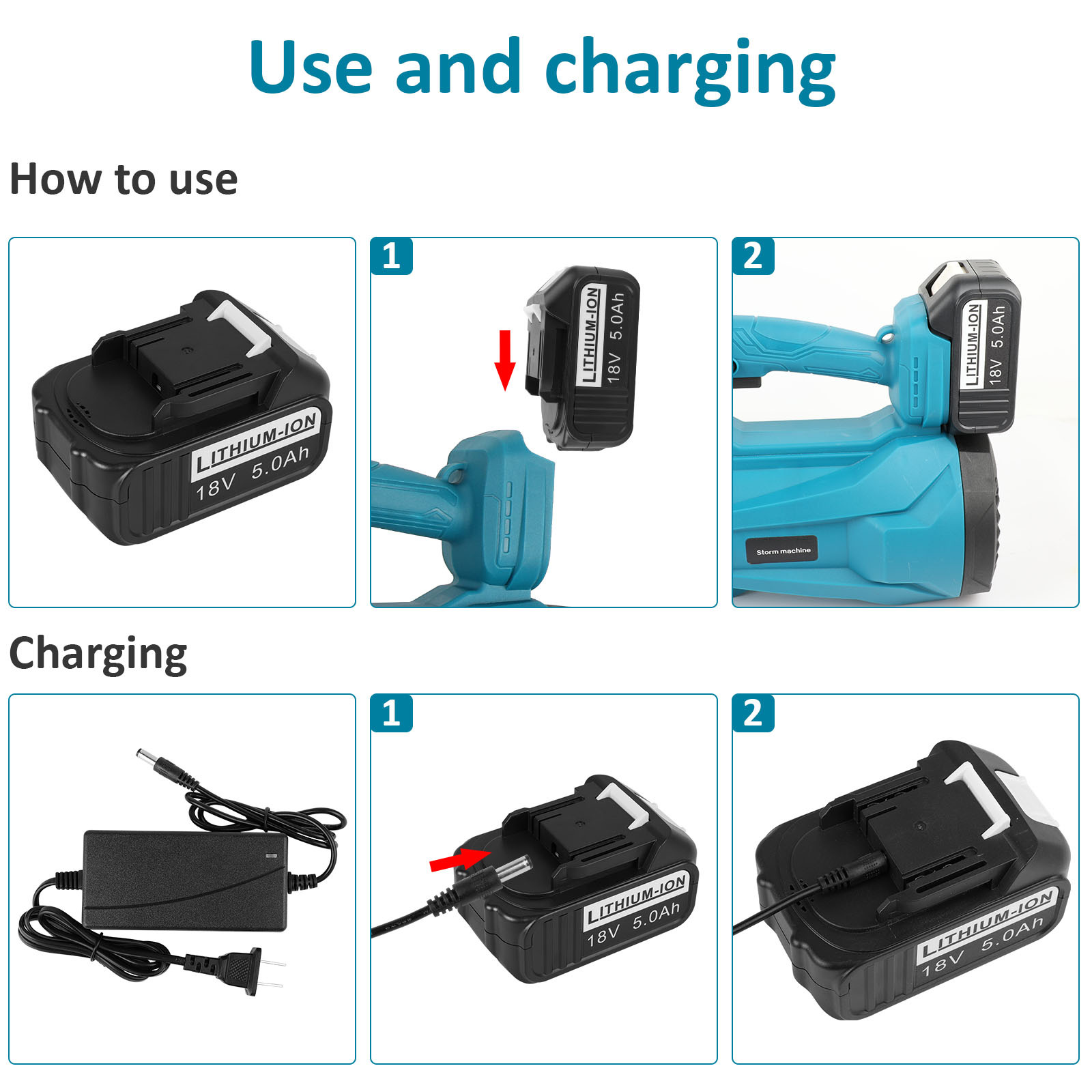 6 Speed Cordless Leaf Blower For 18V Makita Battery&Charger Electric Leaf Blower