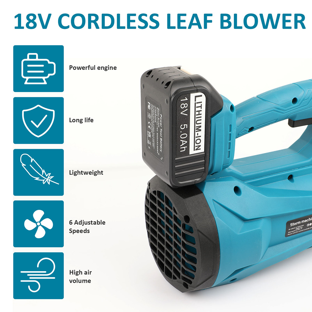 6 Speed Cordless Leaf Blower For 18V Makita Battery&Charger Electric Leaf Blower