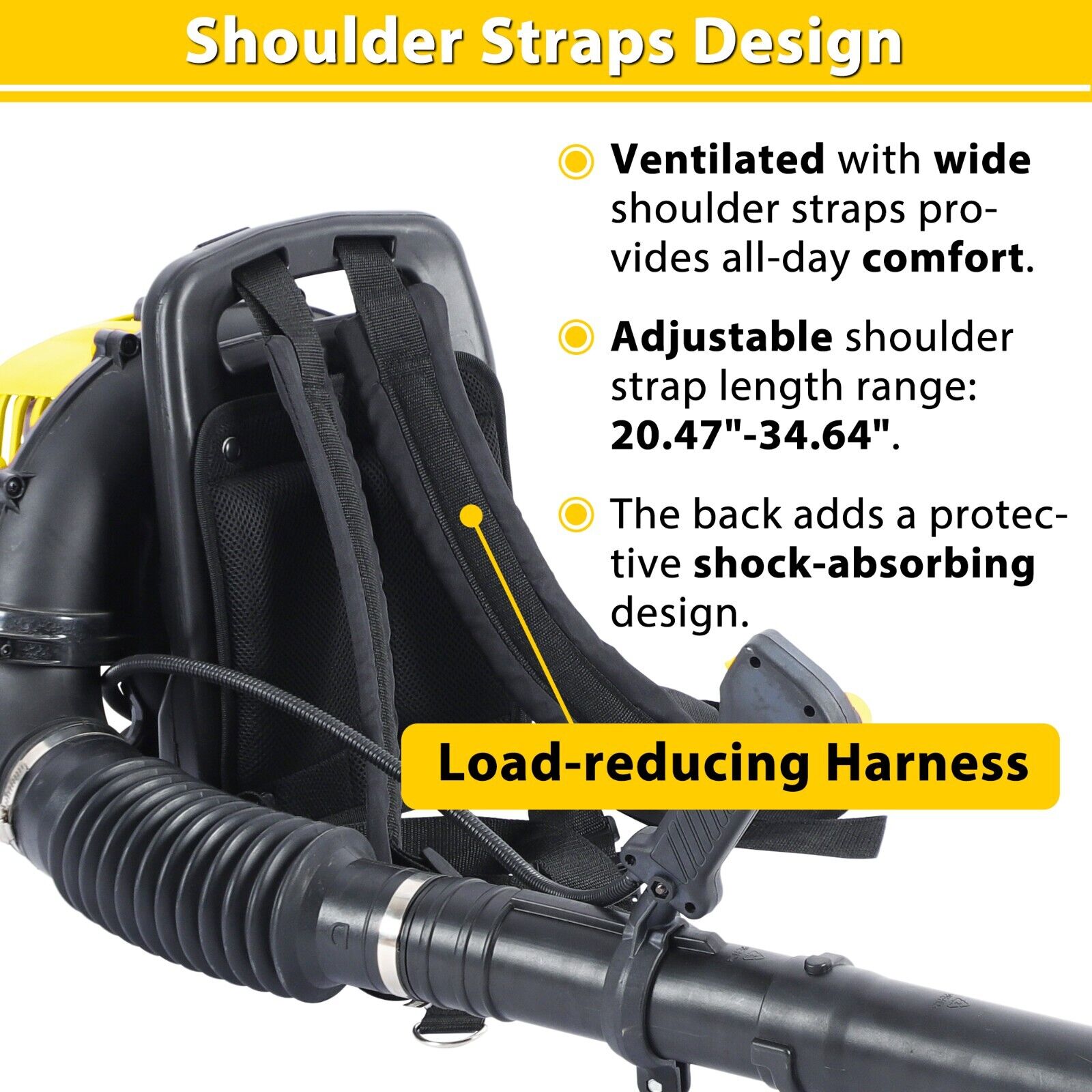 Backpack Leaf Blower Gas Powered Snow Blower 530CFM 52CC 2-Stroke