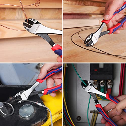 WORKPRO 8" High Leverage Diagonal Pliers, Heavy Duty