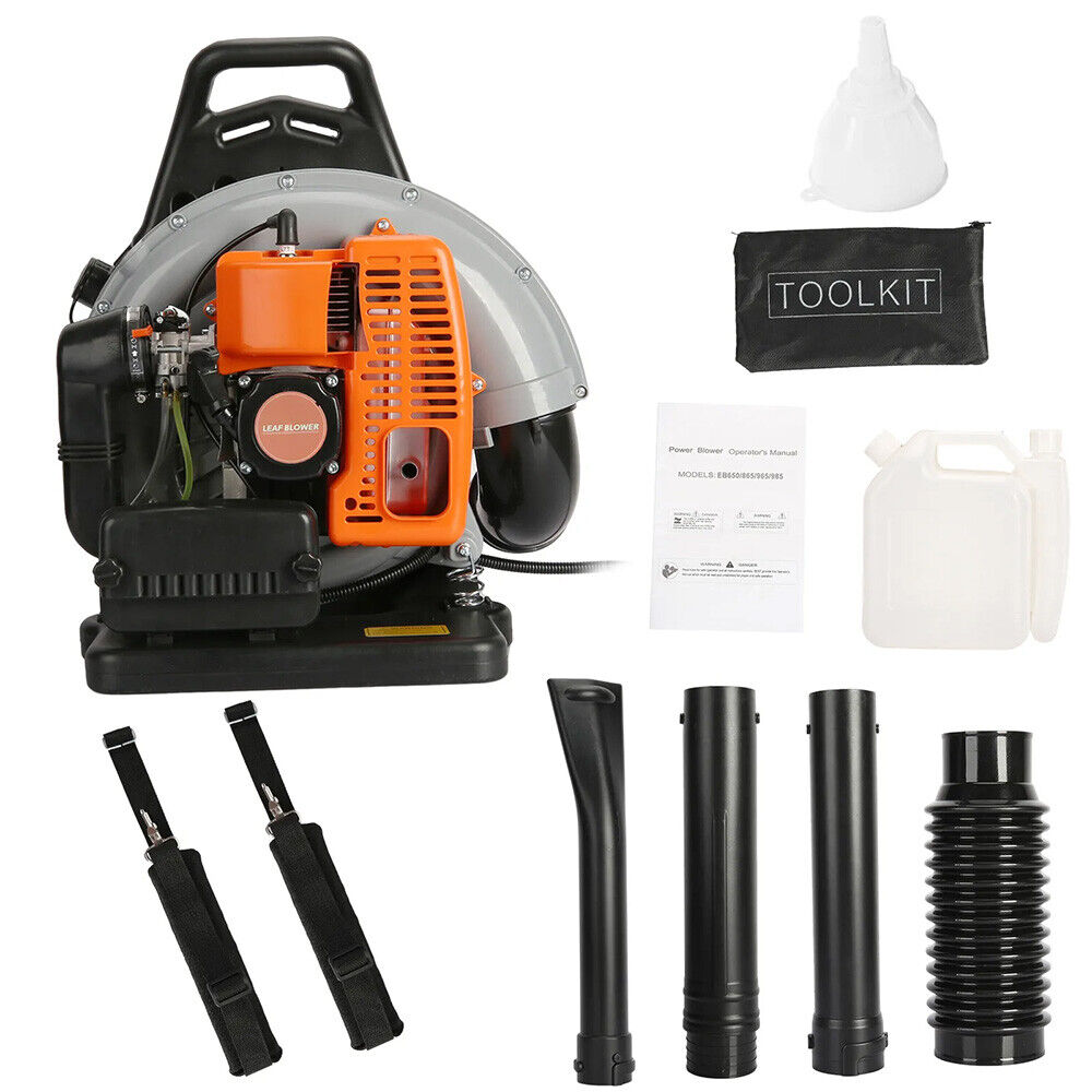 63CC 2 Stroke Backpack Gas Powered Leaf Blower Commercial Grass Lawn Blower US