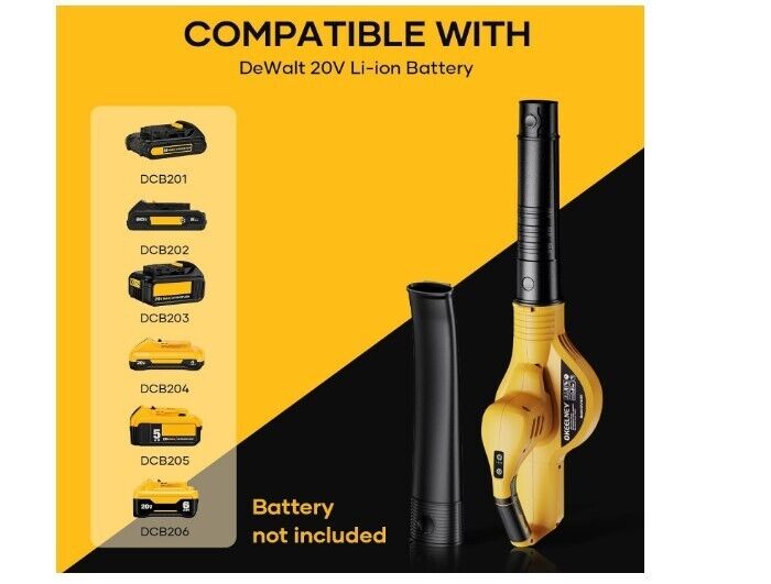 Cordless Leaf Blower for DeWalt 20v Batteries, Electric Leaf Blower Cordless