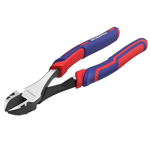 WORKPRO 8" High Leverage Diagonal Pliers, Heavy Duty