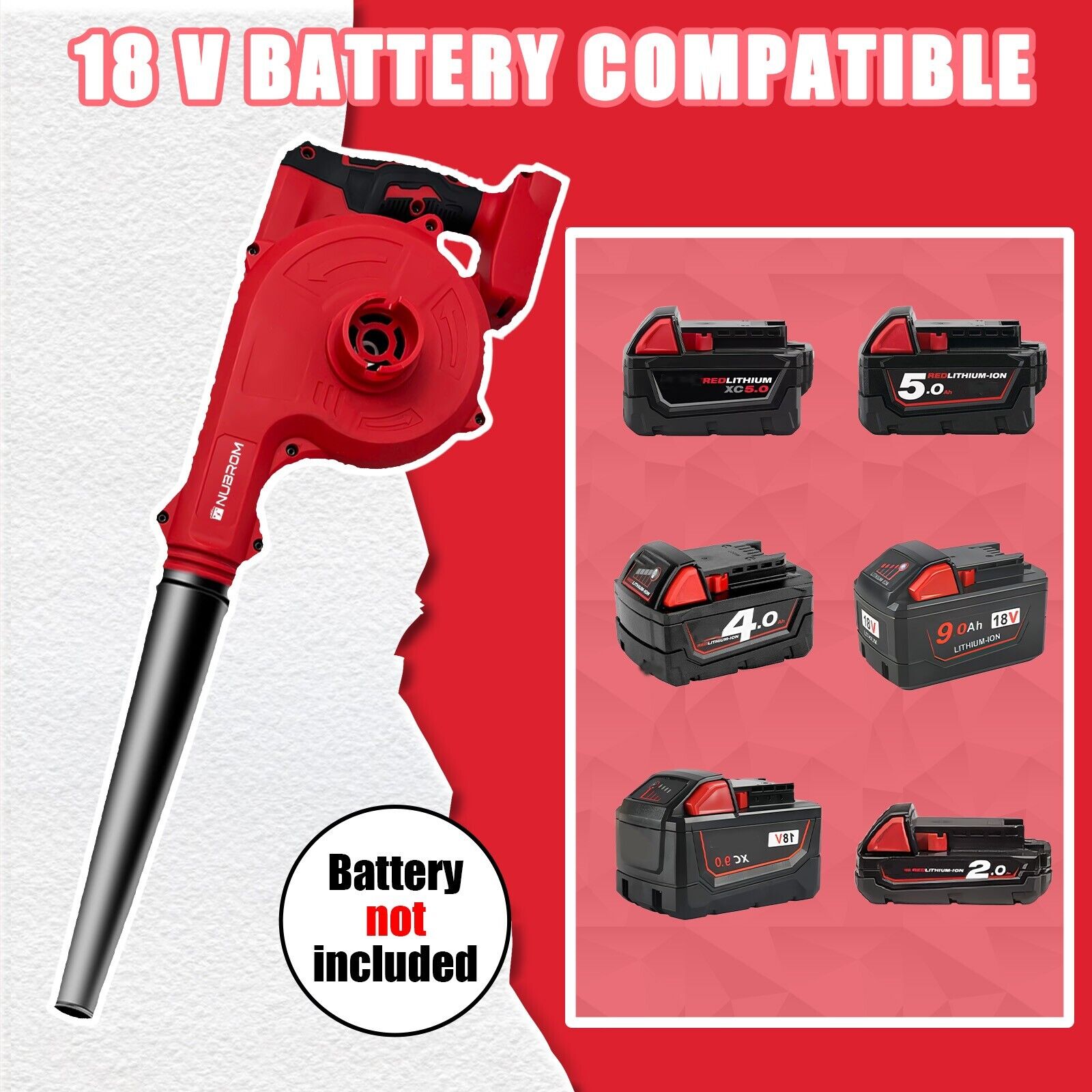 Cordless Leaf Blower for Milwaukee M18 Battery