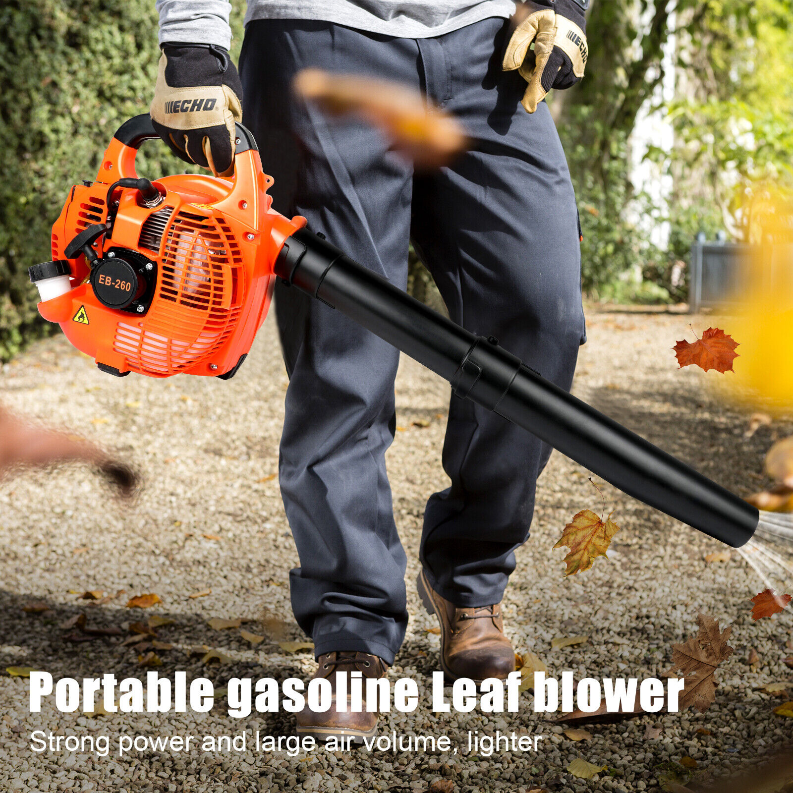 Powerful Shoulder Blower Gas Leaf Blower 26CC 2-Stroke 400CFM 180MPH