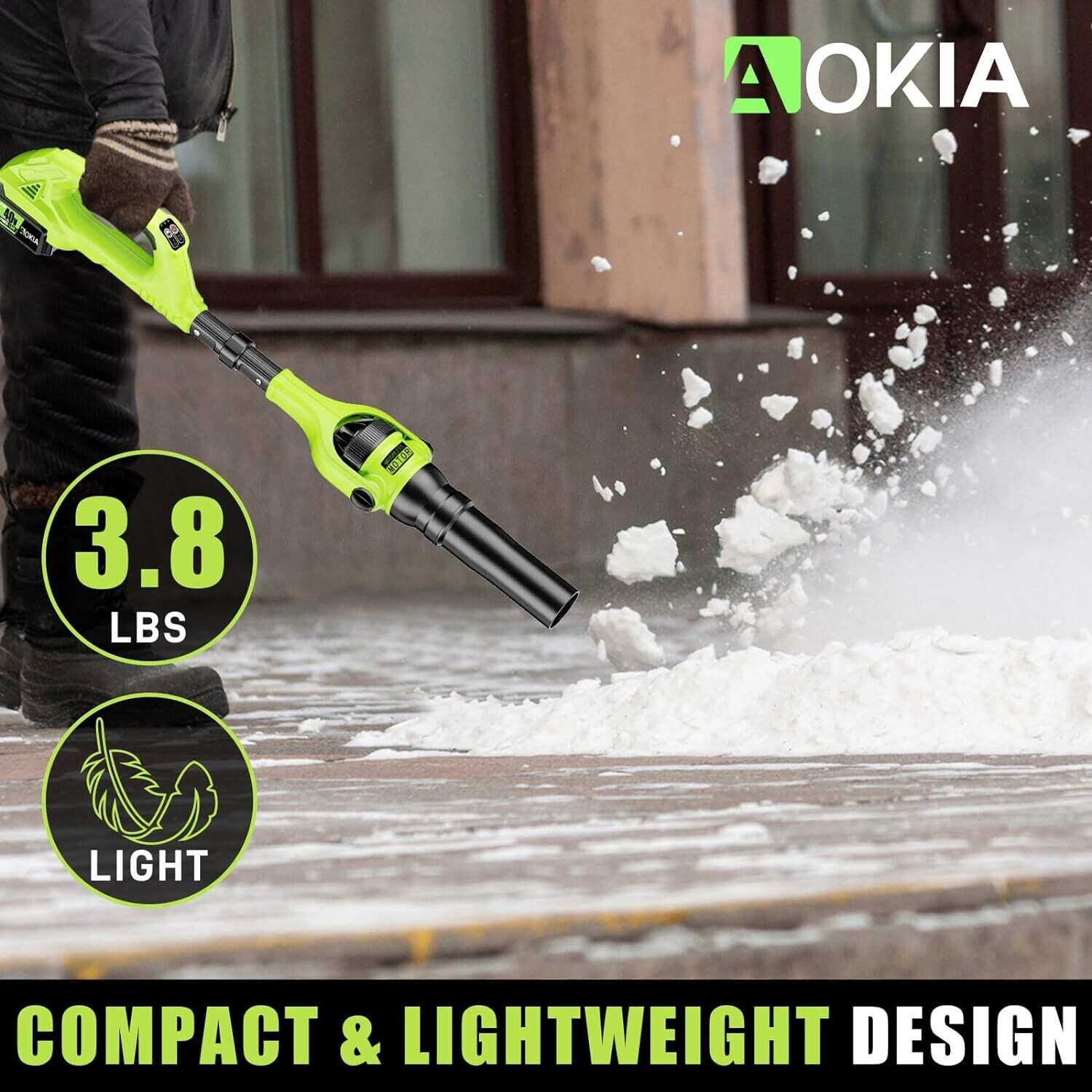 40V Brushless Leaf Blower 400 CFM Portable for Lawn/Garden/Snow/Dust Blowing