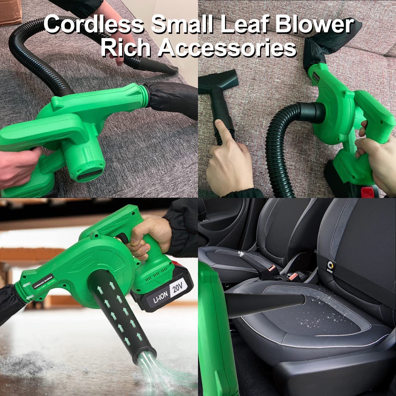 Tegatok 2-in-1 Cordless Leaf Blower Vacuum Dust Cleaner with Battery & Charger