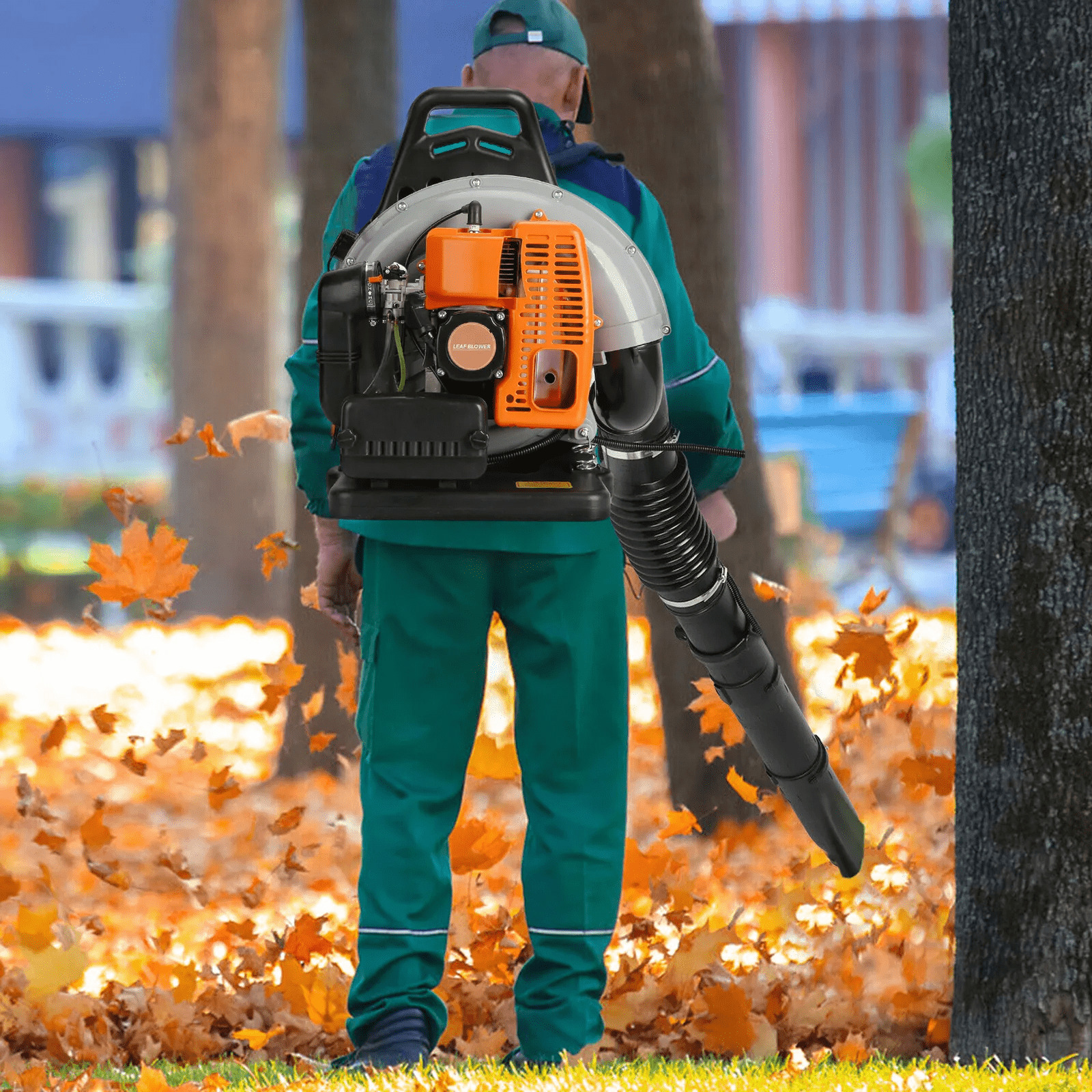 63 CC 2-Stroke Backpack Gas Powered Leaf Blower Commercial Grass Lawn Blower