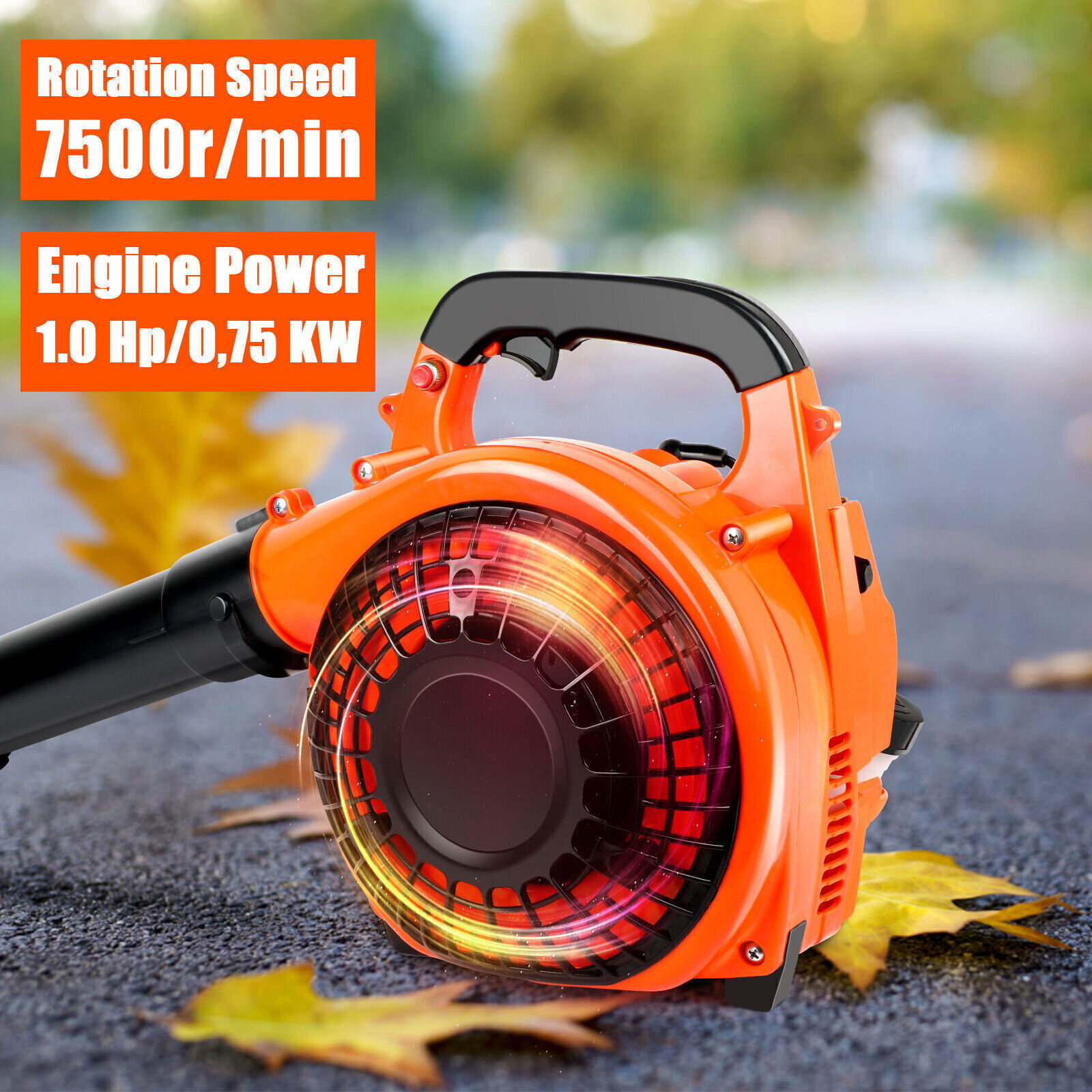 Handheld Gas Blower 2Stroke GasPowered Leaf Blower 26cc Gasoline Grass Sweeper