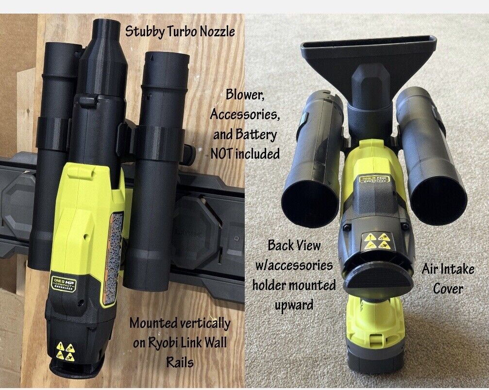 2 Accessories ( Stubby Nozzle + Holder) For Ryobi 18V Compact Blower PSBLB01
