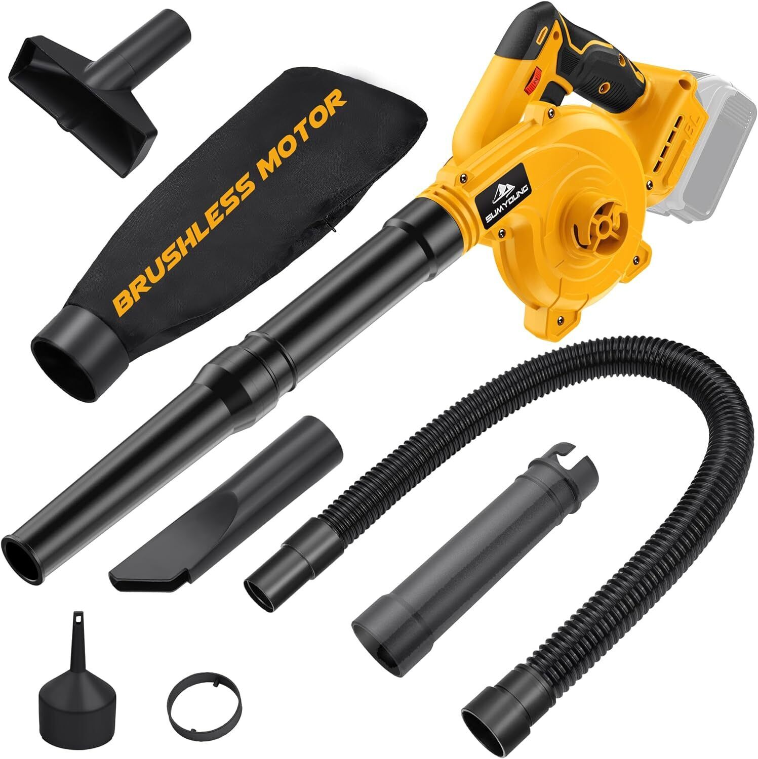 Cordless Leaf Blower 2-in-1 Handle Electric Jobsite Air Blower Brushless Motor