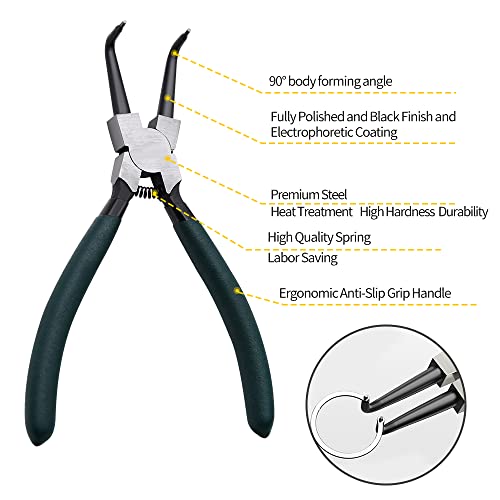 LFSEMINI Snap Ring Pliers Set, 4pcs 7" Kit